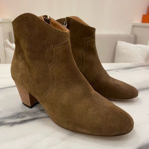 Isabel Marant Dicker Booties Brown Suede Size 38/8
